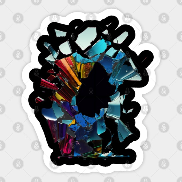 Colourfull broken glass Sticker by newcoloursintheblock